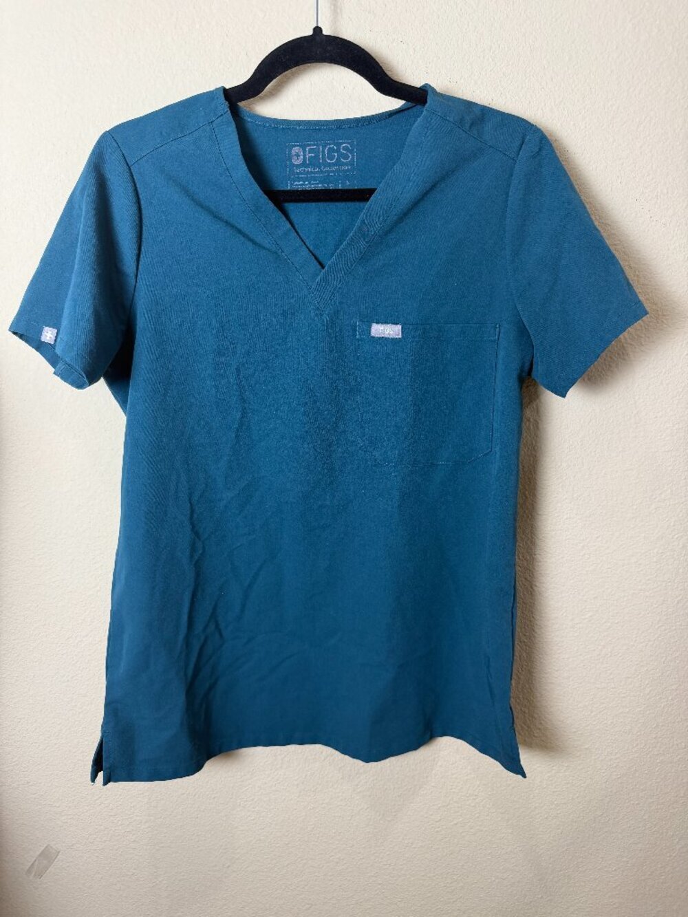 FIGS Catarina One Pocket Scrubs Top Teal Size Small